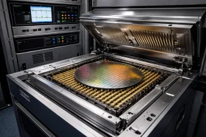 Aehr wafer-level burn-in testing system used in semiconductor manufacturing.