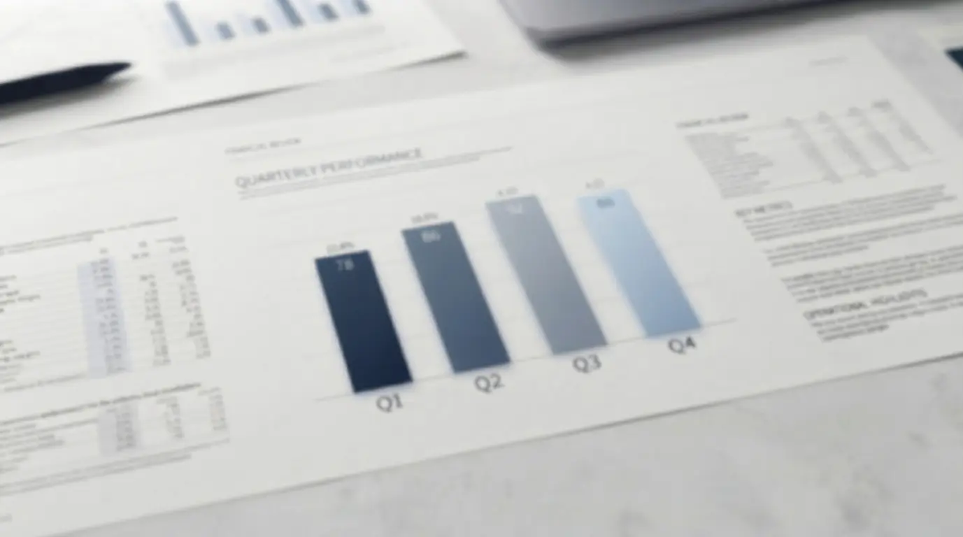 Quarterly earnings report with Q1 through Q4