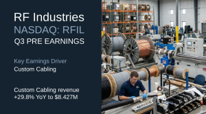 RF Industries q3 26 pre earnings Finance Note