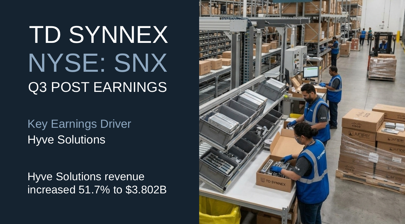 TD Synnex SNX q3 pre earnings finance note